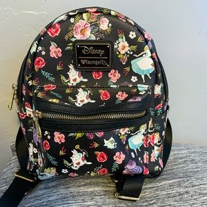 Alice in wonderland floral loungefly mini backpack Disney